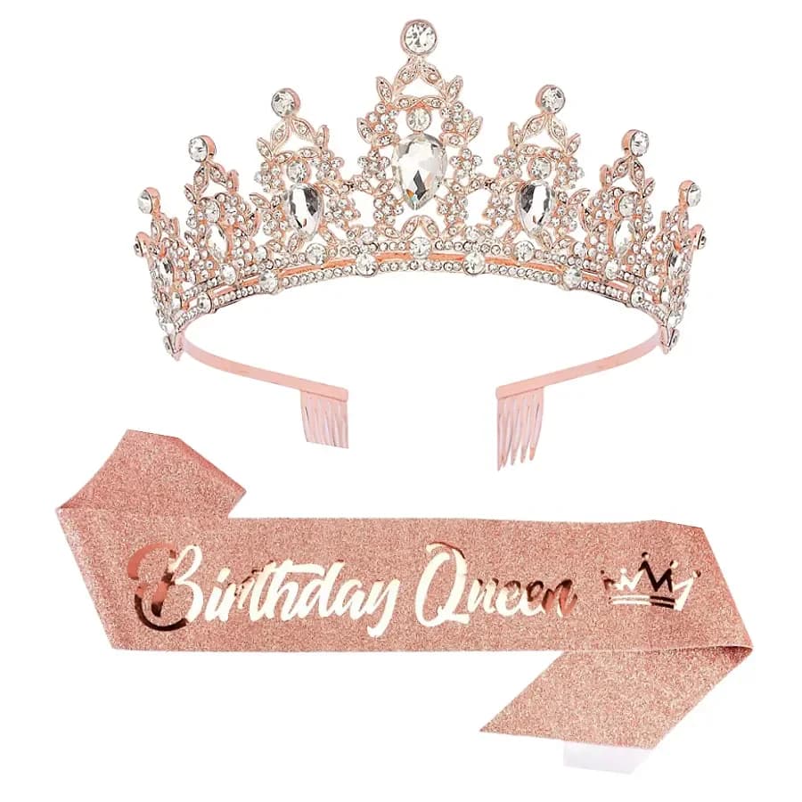 GleamBliss Baroque Rhinestones Birthday Queen Sash thumbnail 2