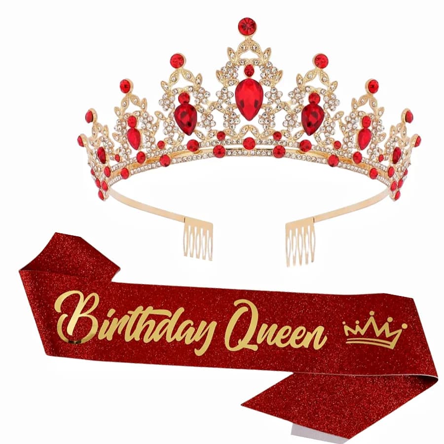 GleamBliss Baroque Rhinestones Birthday Queen Sash thumbnail 3